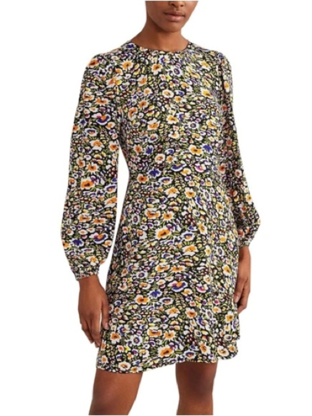 Boden Crew Neck Print Mini Dress In Multi - US 6